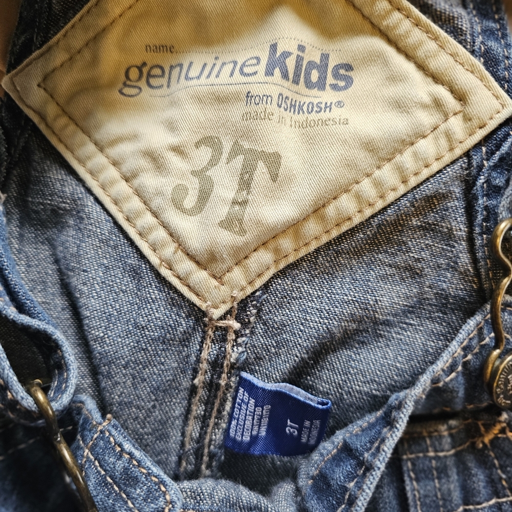 Genuine Kids Overall Jean Bibs Shorts Size 3T - Picture 6 of 6